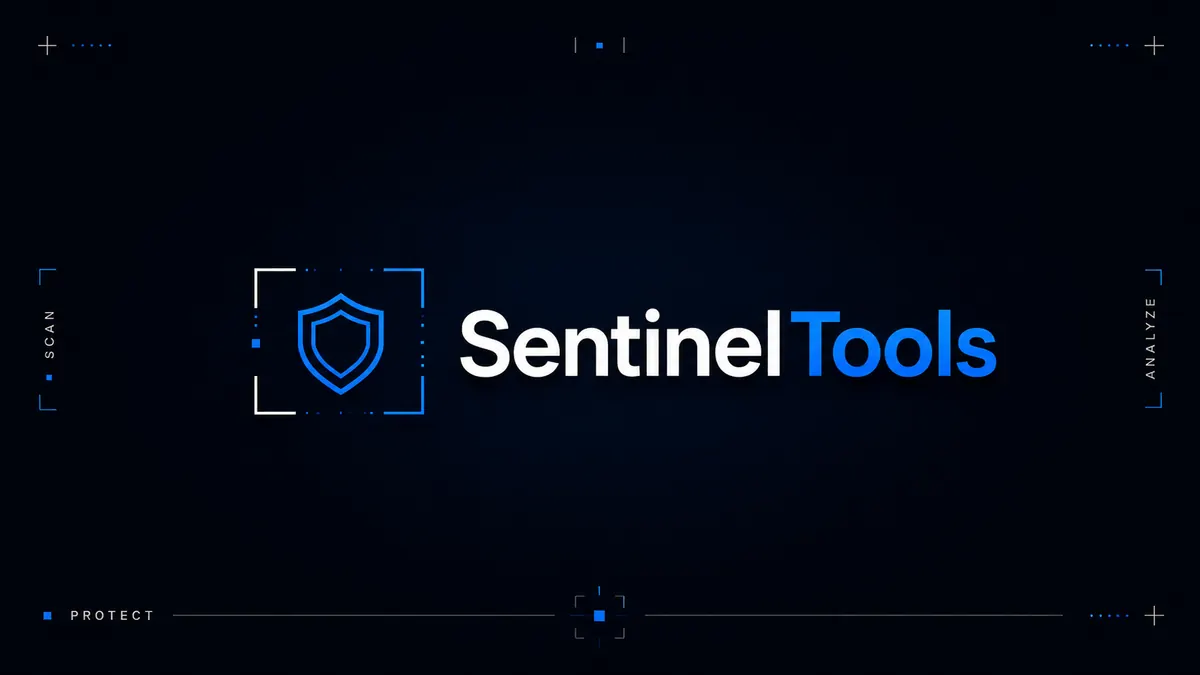Sentinel Tools web security scanner logo with a blue shield graphic